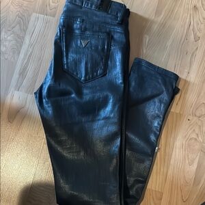 Women Black leather Jeans